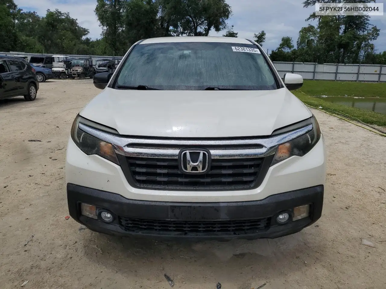 2017 Honda Ridgeline Rtl VIN: 5FPYK2F56HB002044 Lot: 62381335