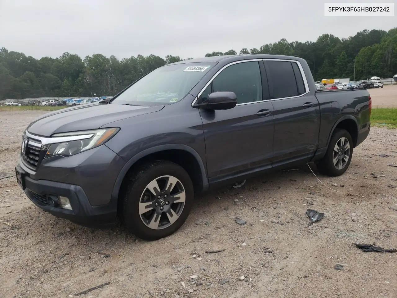 2017 Honda Ridgeline Rtl VIN: 5FPYK3F65HB027242 Lot: 62584355