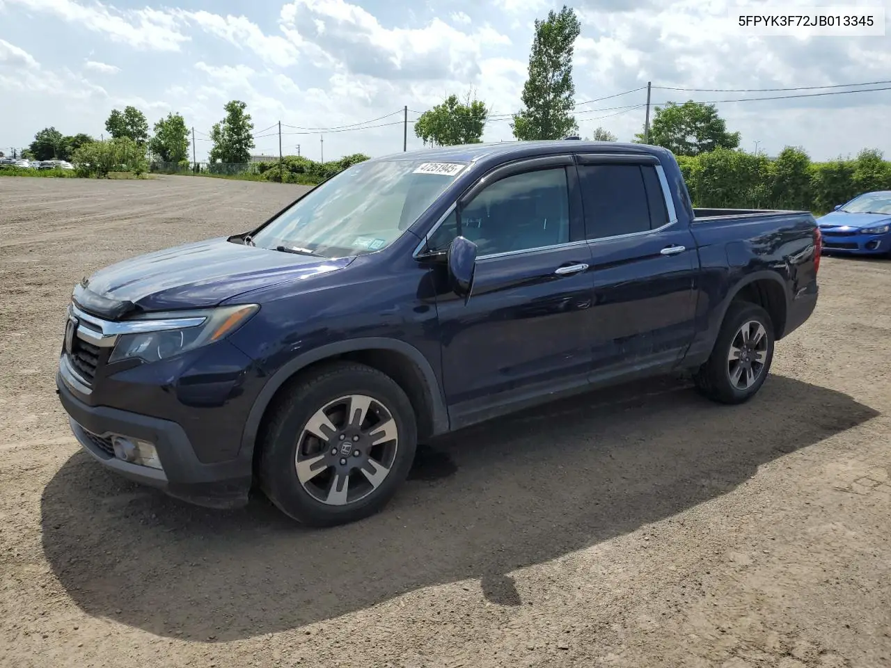 2018 Honda Ridgeline Rtl VIN: 5FPYK3F72JB013345 Lot: 47251945