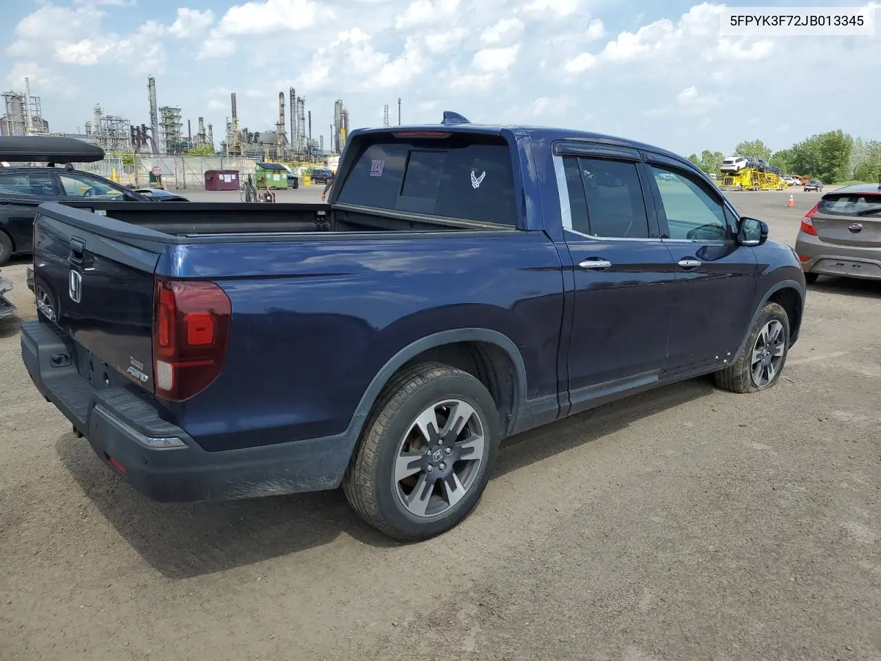 2018 Honda Ridgeline Rtl VIN: 5FPYK3F72JB013345 Lot: 47251945