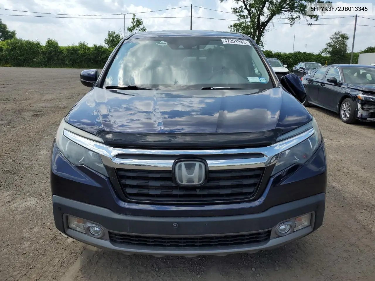 2018 Honda Ridgeline Rtl VIN: 5FPYK3F72JB013345 Lot: 47251945