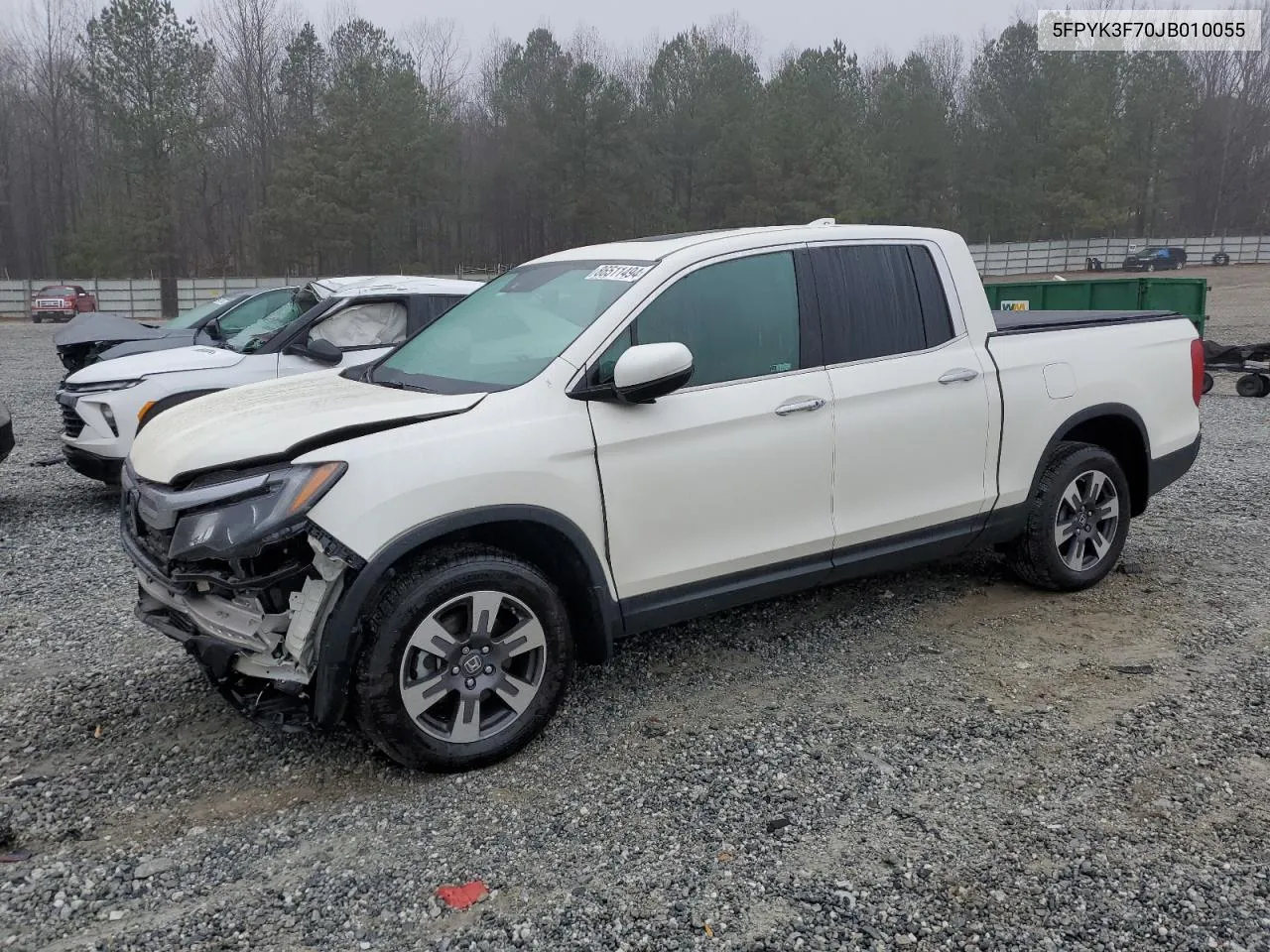 2018 Honda Ridgeline Rtl VIN: 5FPYK3F70JB010055 Lot: 86511494
