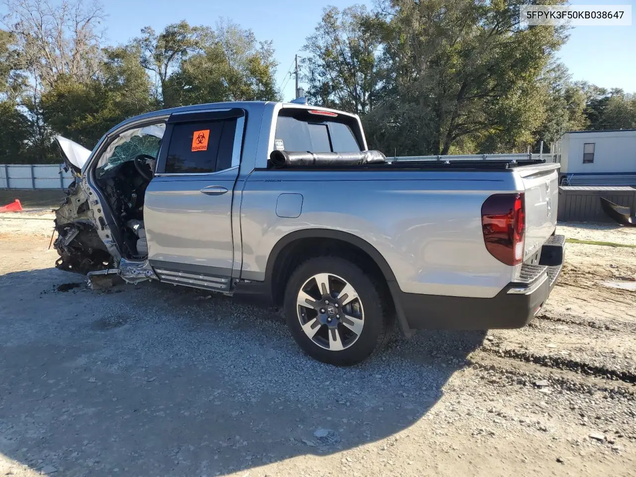 2019 Honda Ridgeline Rtl VIN: 5FPYK3F50KB038647 Lot: 42130175