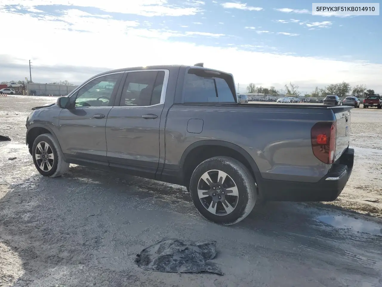 2019 Honda Ridgeline Rtl VIN: 5FPYK3F51KB014910 Lot: 42495655