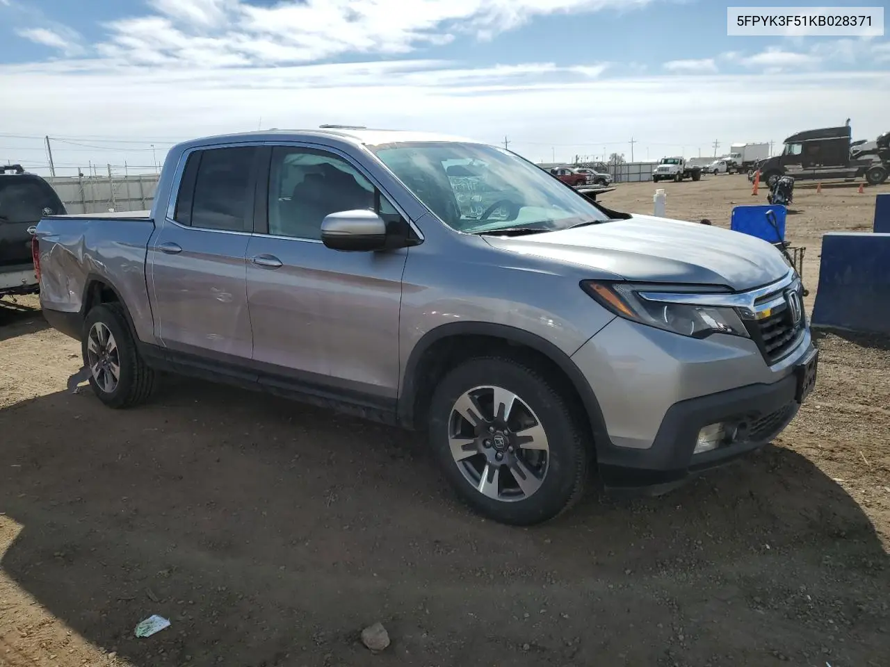 2019 Honda Ridgeline Rtl VIN: 5FPYK3F51KB028371 Lot: 47839265