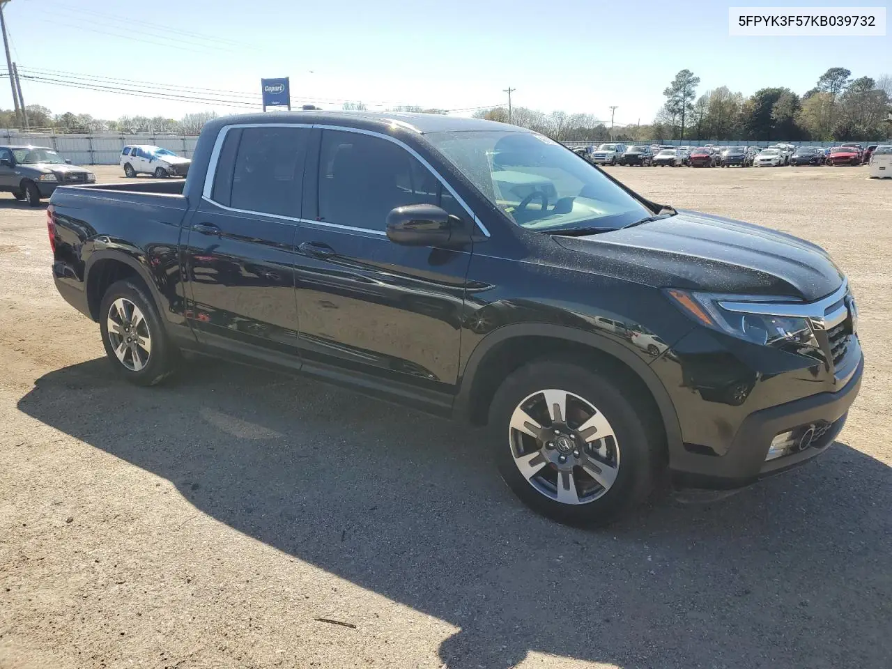 2019 Honda Ridgeline Rtl VIN: 5FPYK3F57KB039732 Lot: 49378375
