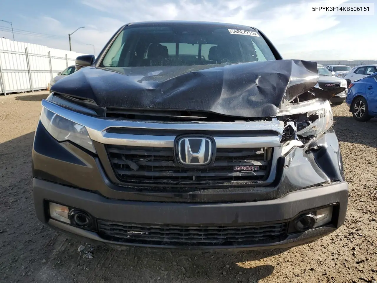 2019 Honda Ridgeline Sport VIN: 5FPYK3F14KB506151 Lot: 56627275
