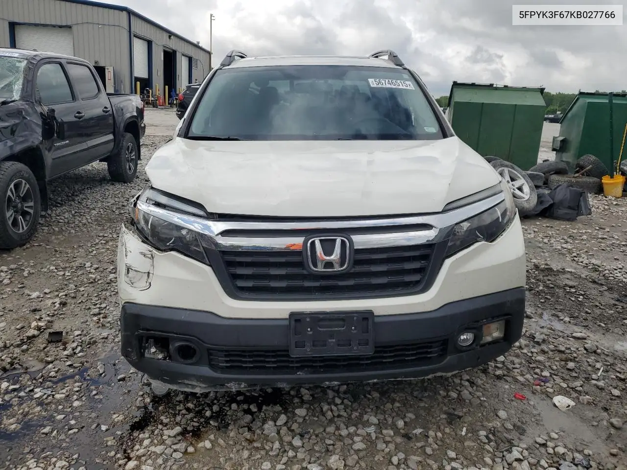 2019 Honda Ridgeline Rtl VIN: 5FPYK3F67KB027766 Lot: 56746515