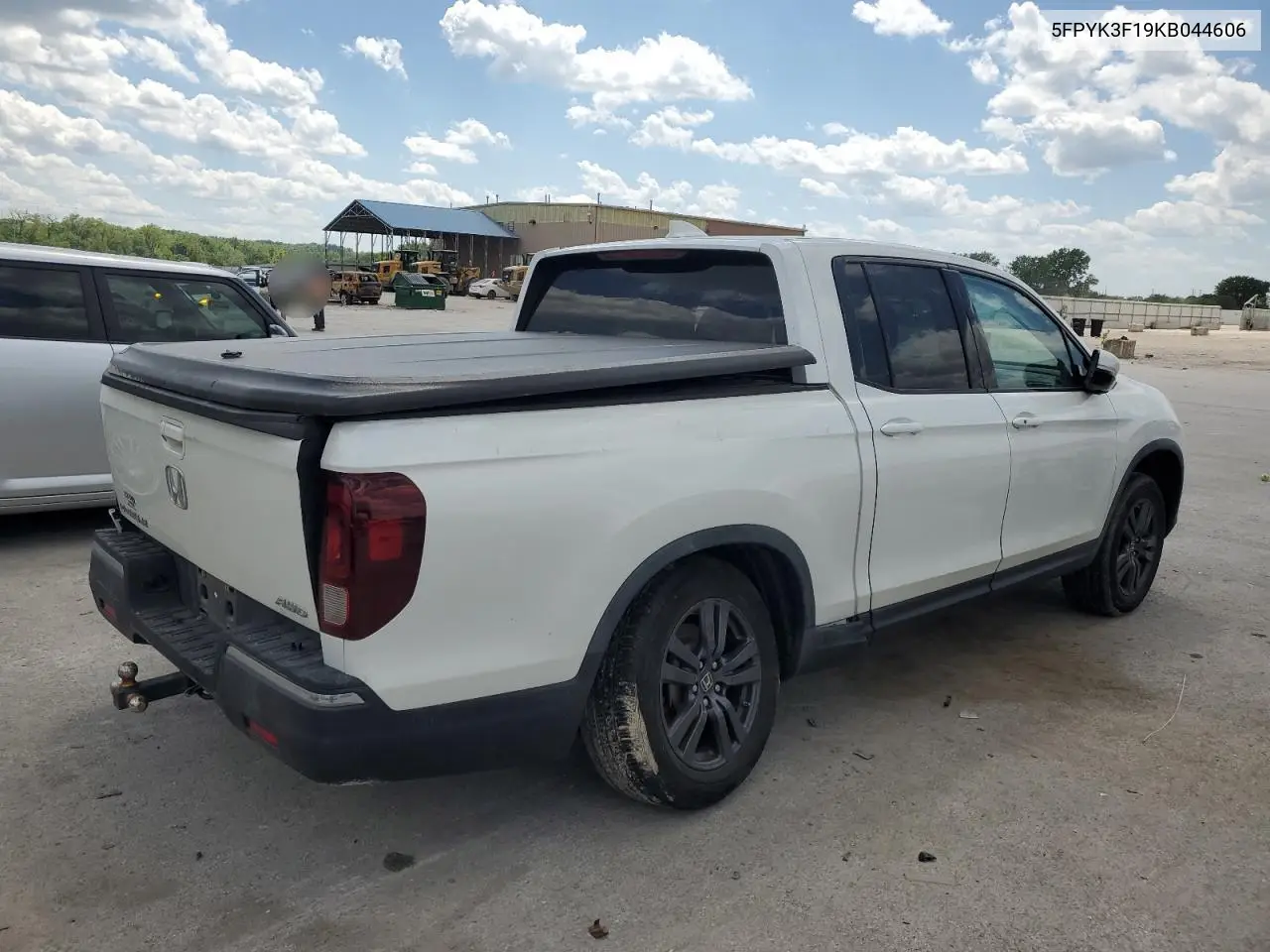 2019 Honda Ridgeline Sport VIN: 5FPYK3F19KB044606 Lot: 56926995