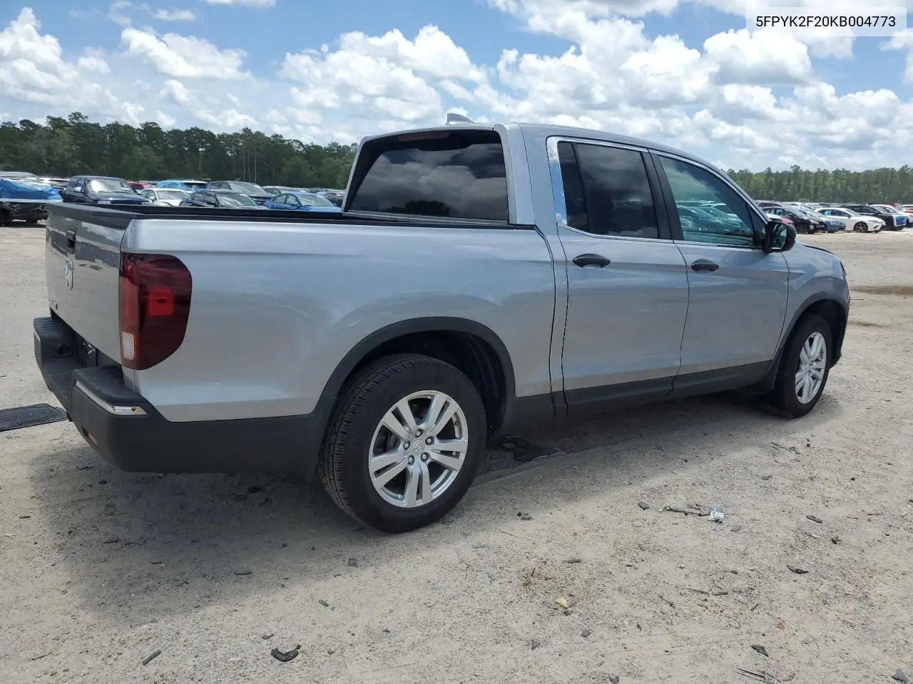 2019 Honda Ridgeline Rt VIN: 5FPYK2F20KB004773 Lot: 61124885