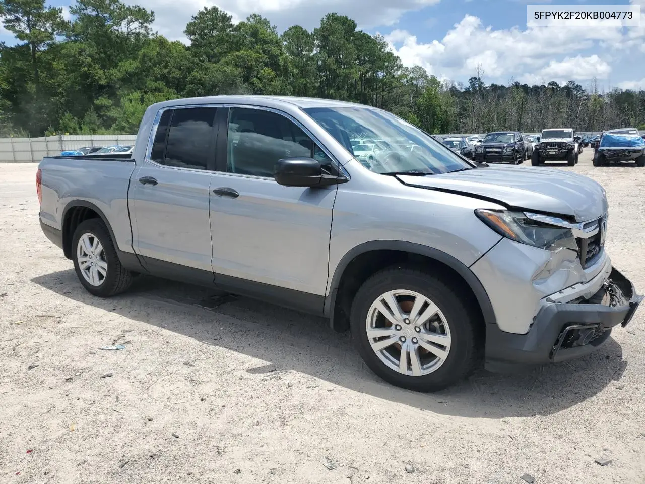 2019 Honda Ridgeline Rt VIN: 5FPYK2F20KB004773 Lot: 61124885