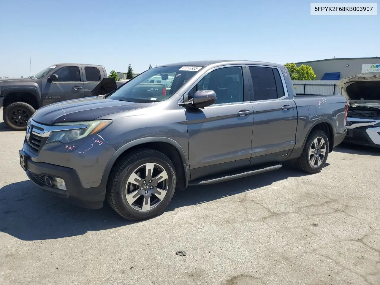 2019 Honda Ridgeline Rtl VIN: 5FPYK2F68KB003907 Lot: 61276325
