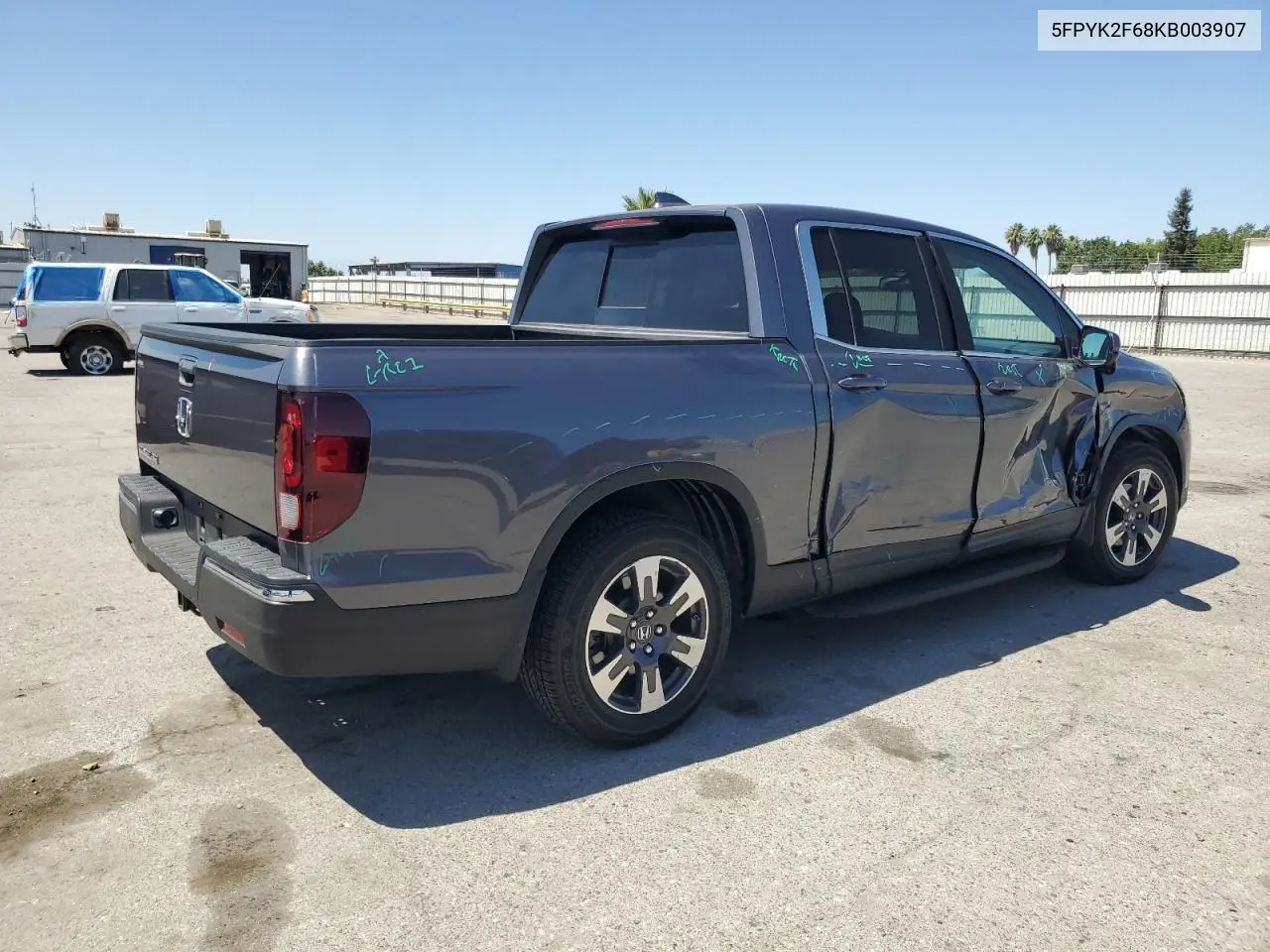 2019 Honda Ridgeline Rtl VIN: 5FPYK2F68KB003907 Lot: 61276325