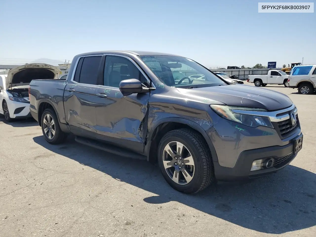 2019 Honda Ridgeline Rtl VIN: 5FPYK2F68KB003907 Lot: 61276325