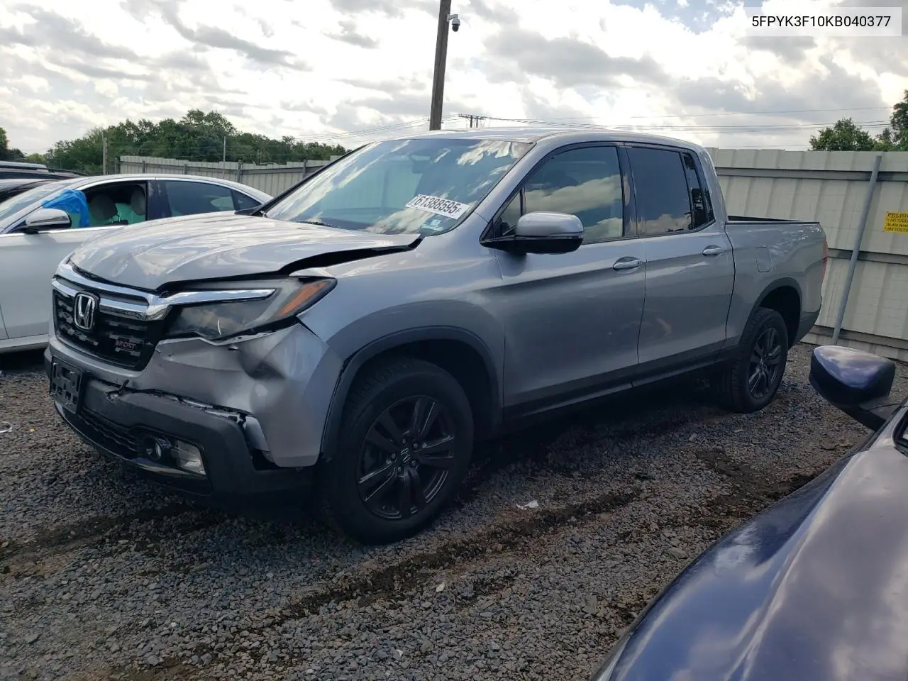 2019 Honda Ridgeline Sport VIN: 5FPYK3F10KB040377 Lot: 61388595