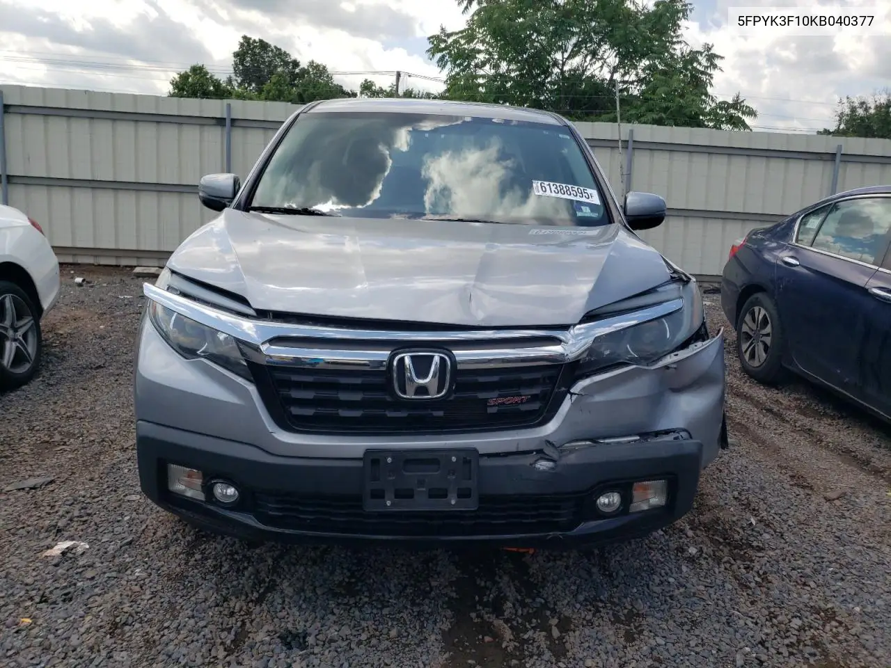 2019 Honda Ridgeline Sport VIN: 5FPYK3F10KB040377 Lot: 61388595