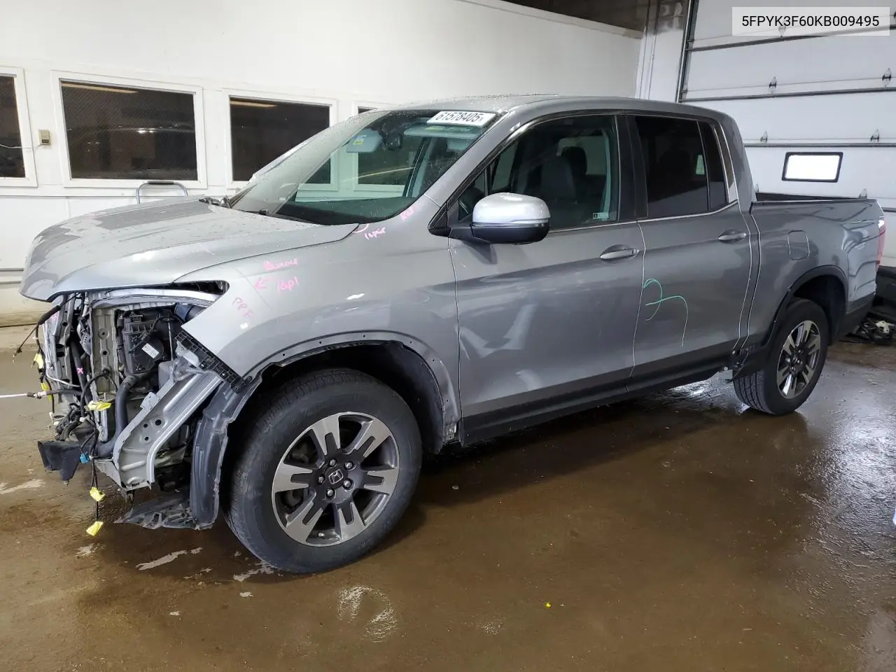 2019 Honda Ridgeline Rtl VIN: 5FPYK3F60KB009495 Lot: 61578405