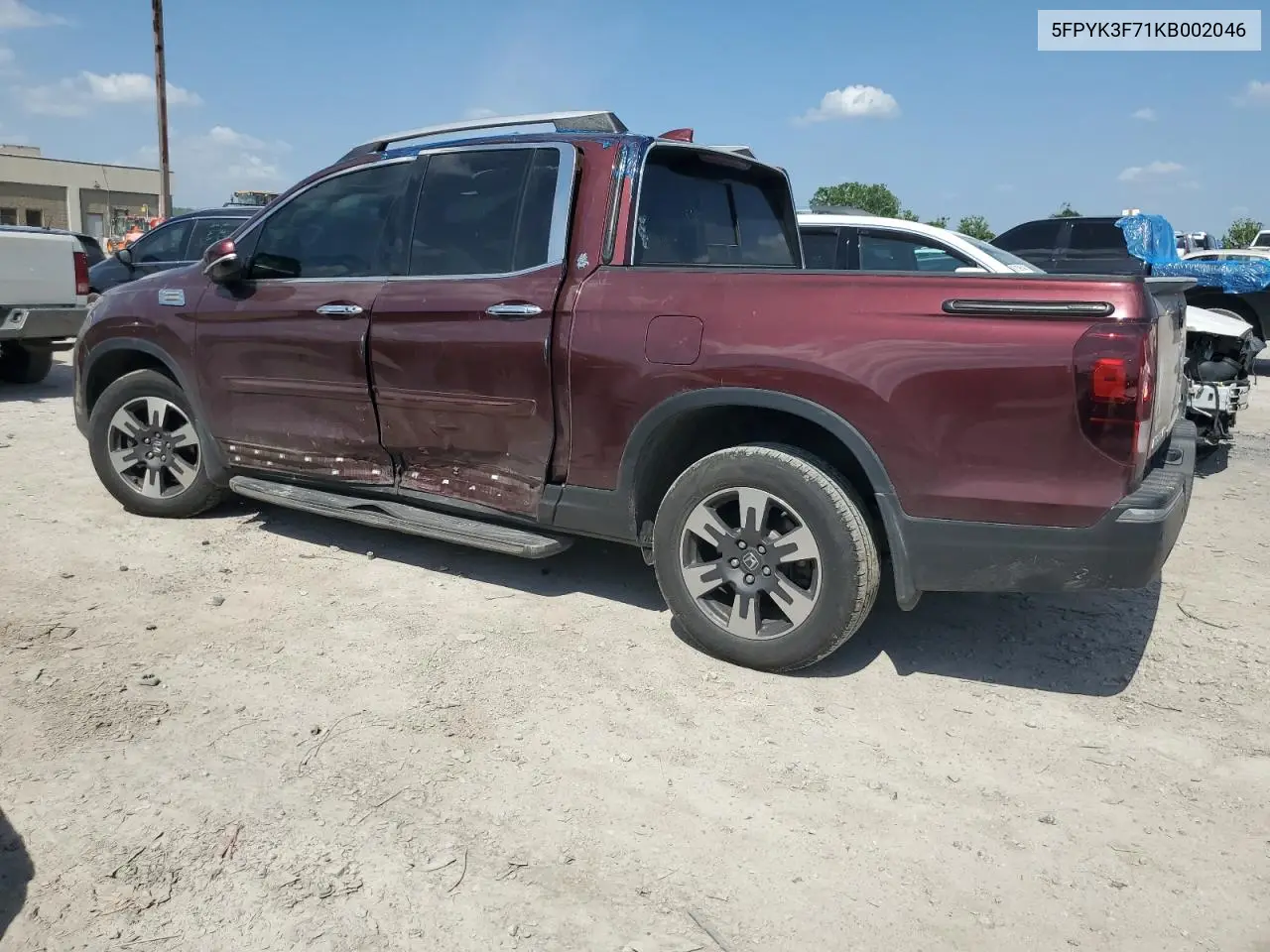 2019 Honda Ridgeline Rtl VIN: 5FPYK3F71KB002046 Lot: 61934455