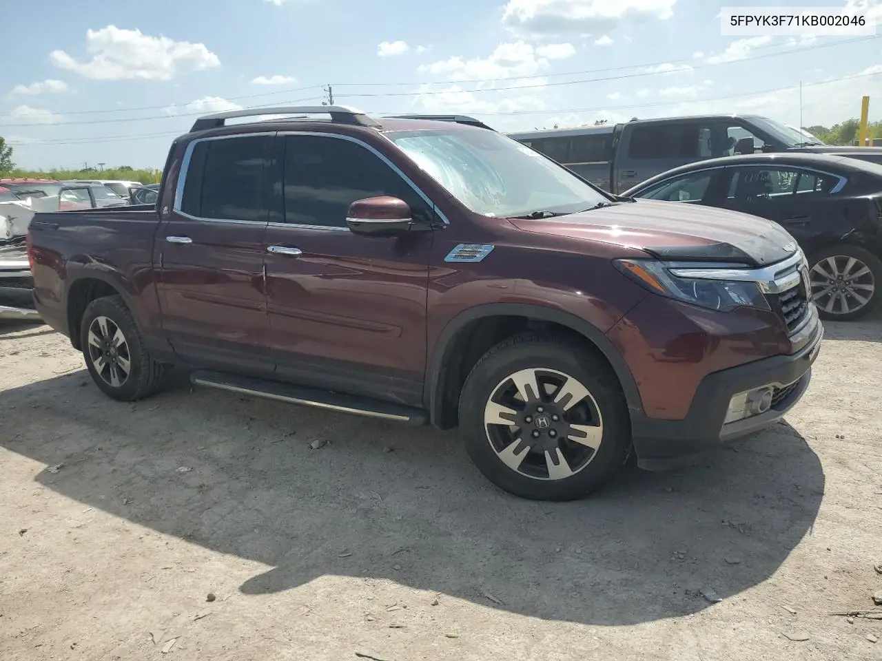 2019 Honda Ridgeline Rtl VIN: 5FPYK3F71KB002046 Lot: 61934455