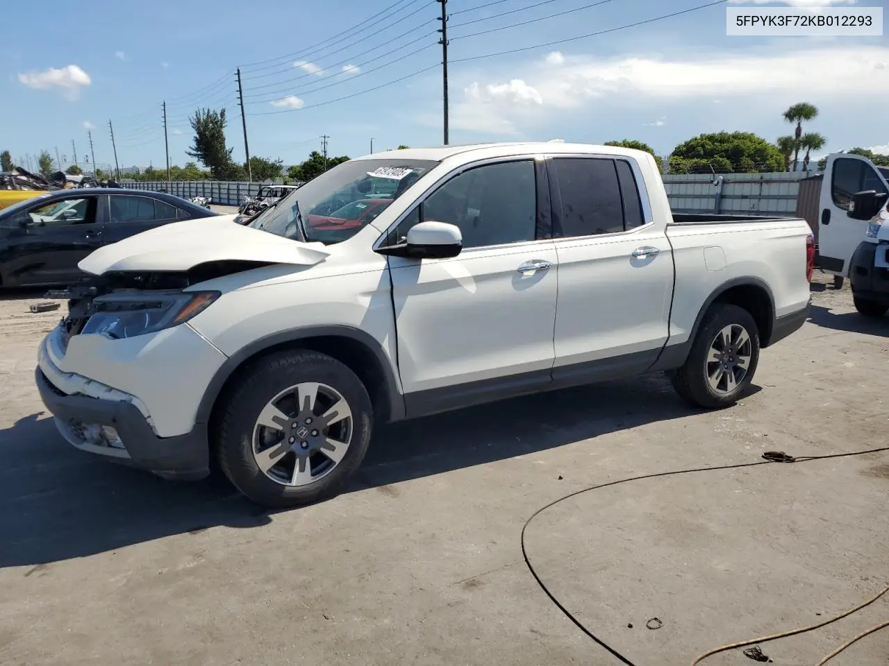 2019 Honda Ridgeline Rtl VIN: 5FPYK3F72KB012293 Lot: 61972405