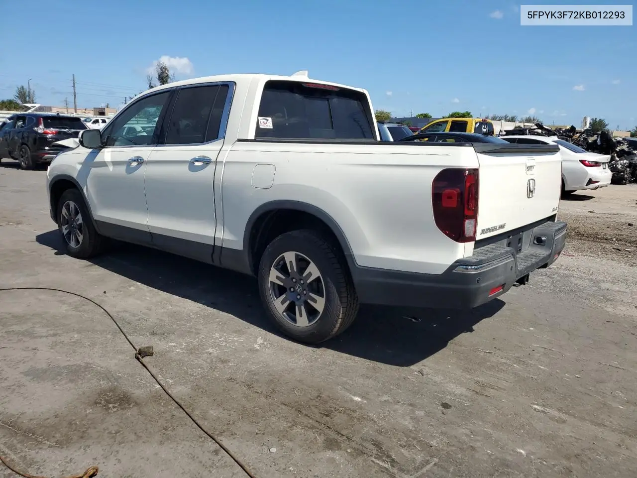 2019 Honda Ridgeline Rtl VIN: 5FPYK3F72KB012293 Lot: 61972405