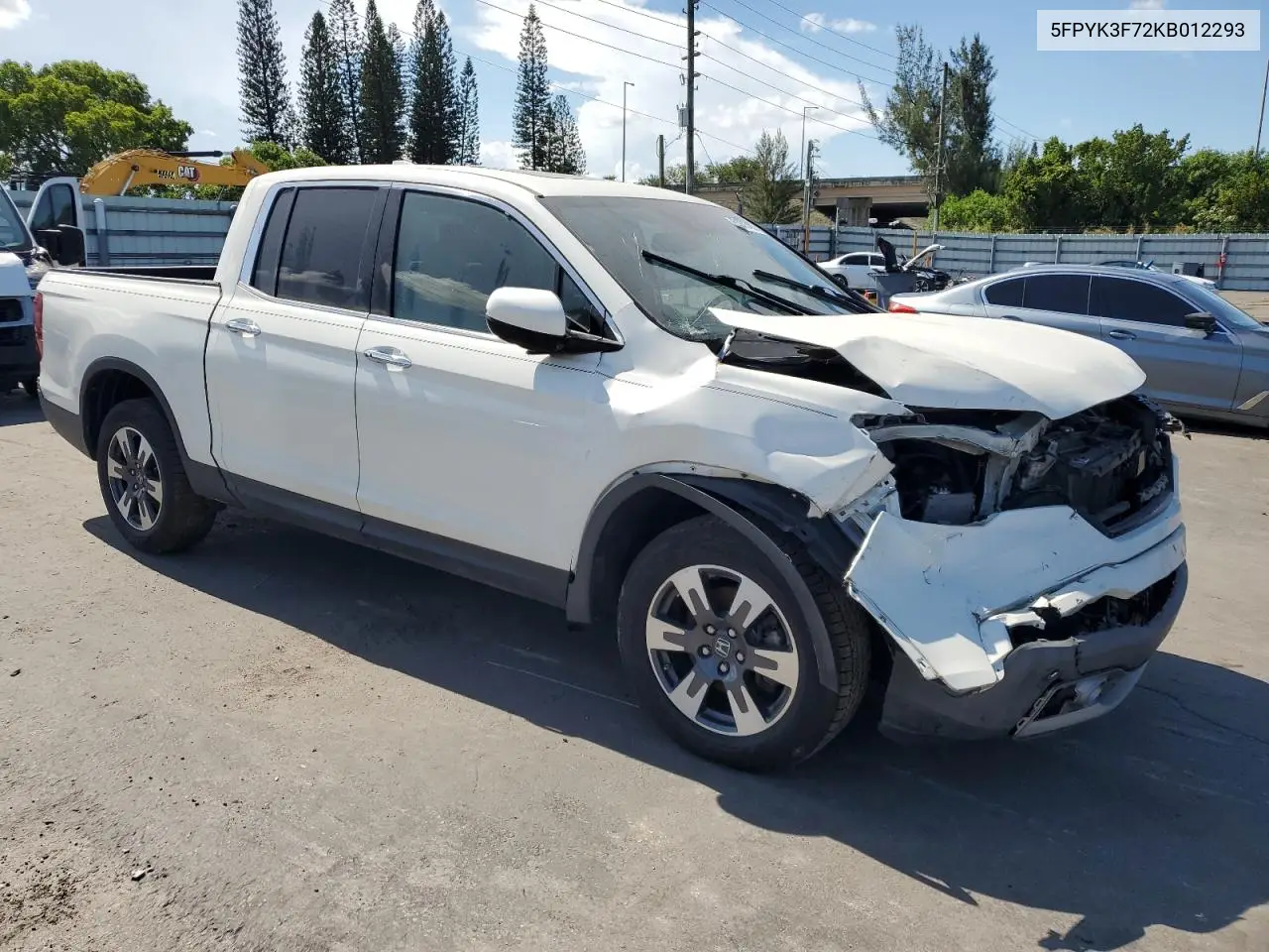 2019 Honda Ridgeline Rtl VIN: 5FPYK3F72KB012293 Lot: 61972405