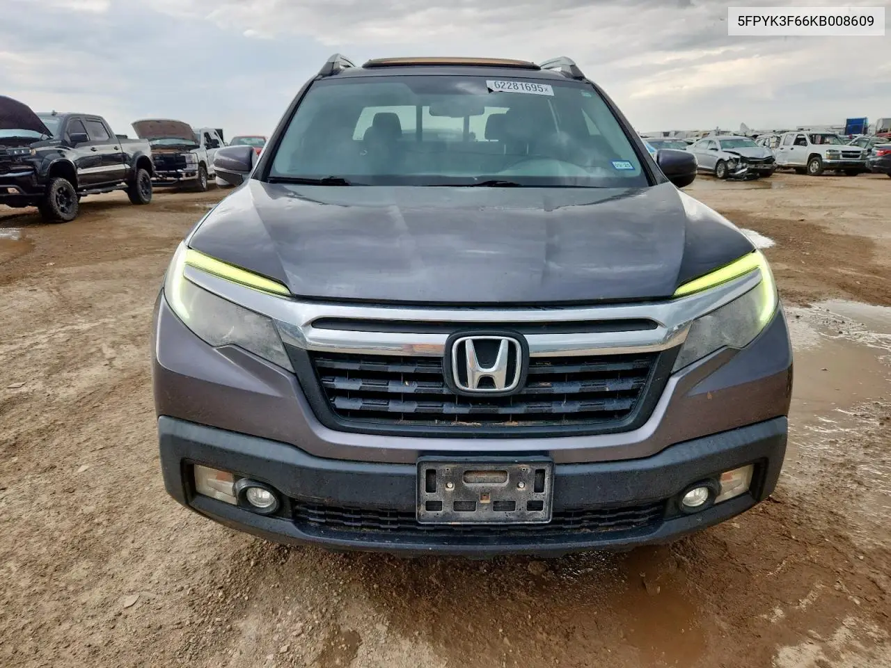 2019 Honda Ridgeline Rtl VIN: 5FPYK3F66KB008609 Lot: 62281695