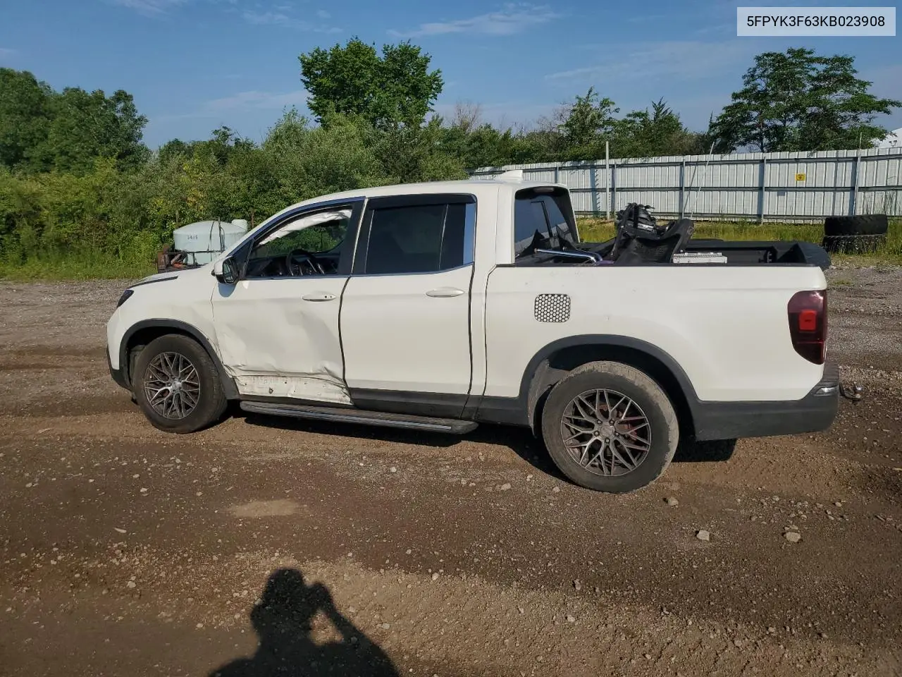 2019 Honda Ridgeline Rtl VIN: 5FPYK3F63KB023908 Lot: 62345725
