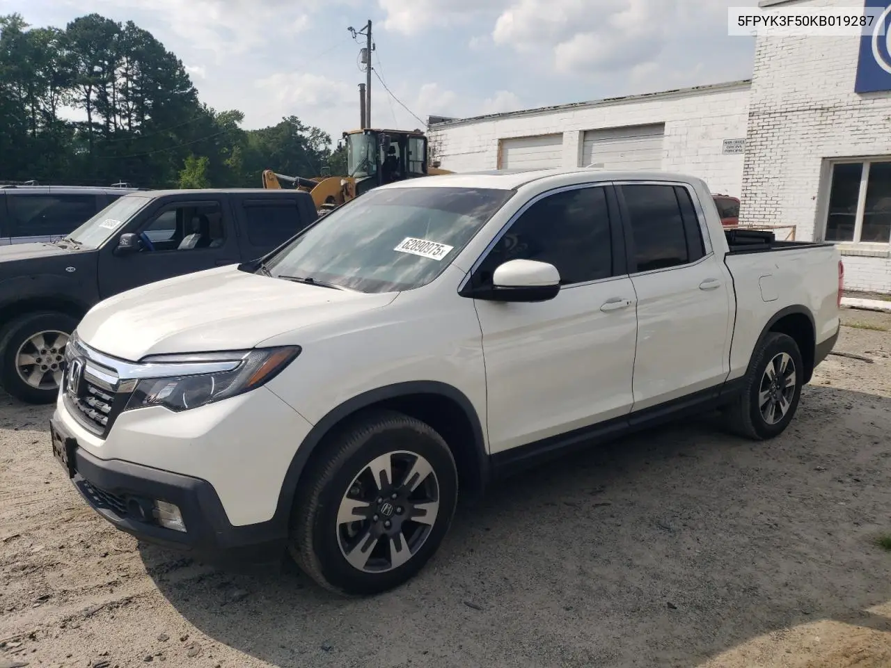 2019 Honda Ridgeline Rtl VIN: 5FPYK3F50KB019287 Lot: 62890975