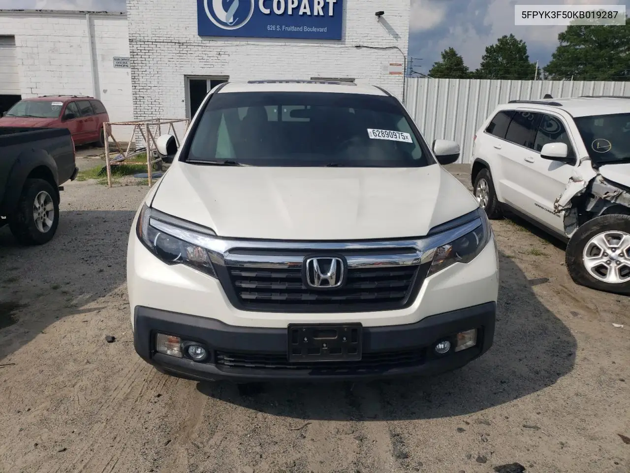 2019 Honda Ridgeline Rtl VIN: 5FPYK3F50KB019287 Lot: 62890975