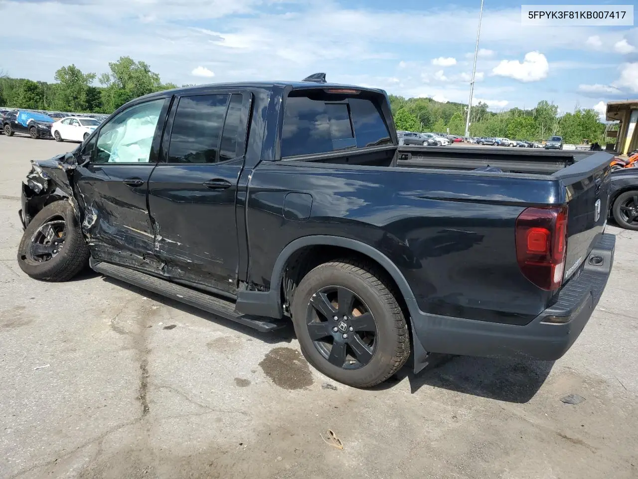 2019 Honda Ridgeline Black Edition VIN: 5FPYK3F81KB007417 Lot: 63871595