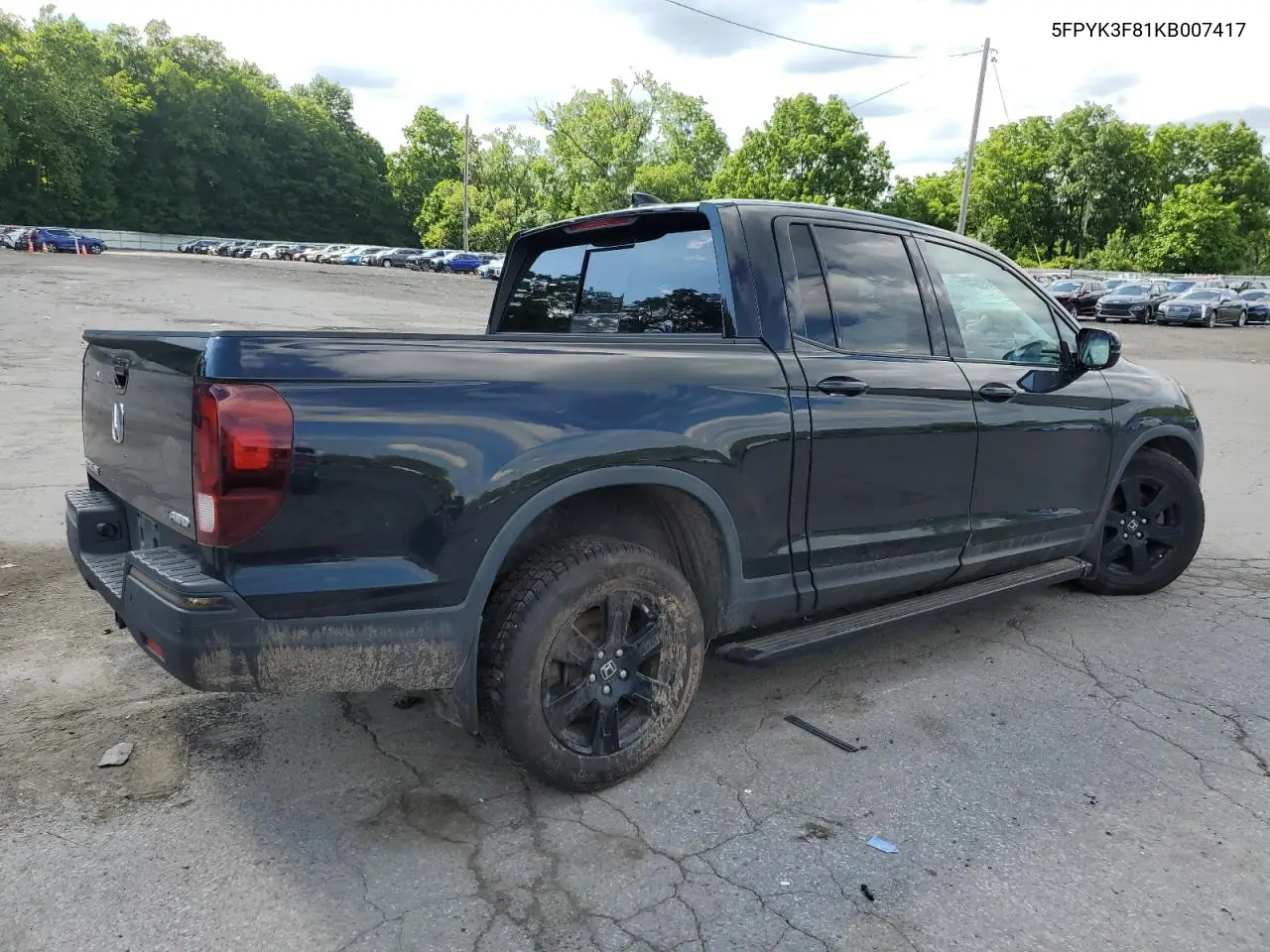 2019 Honda Ridgeline Black Edition VIN: 5FPYK3F81KB007417 Lot: 63871595