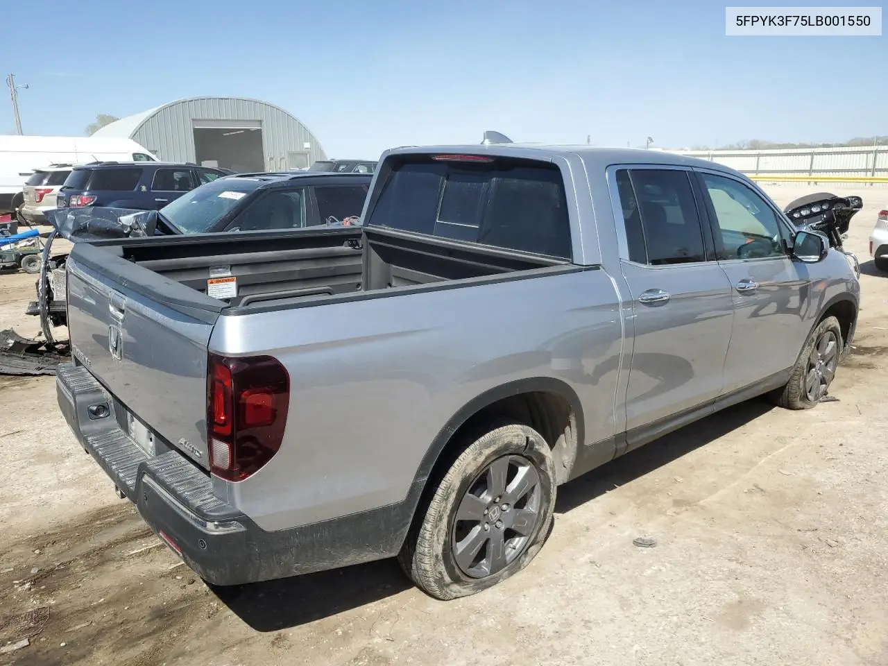 2020 Honda Ridgeline Rtl VIN: 5FPYK3F75LB001550 Lot: 52706555