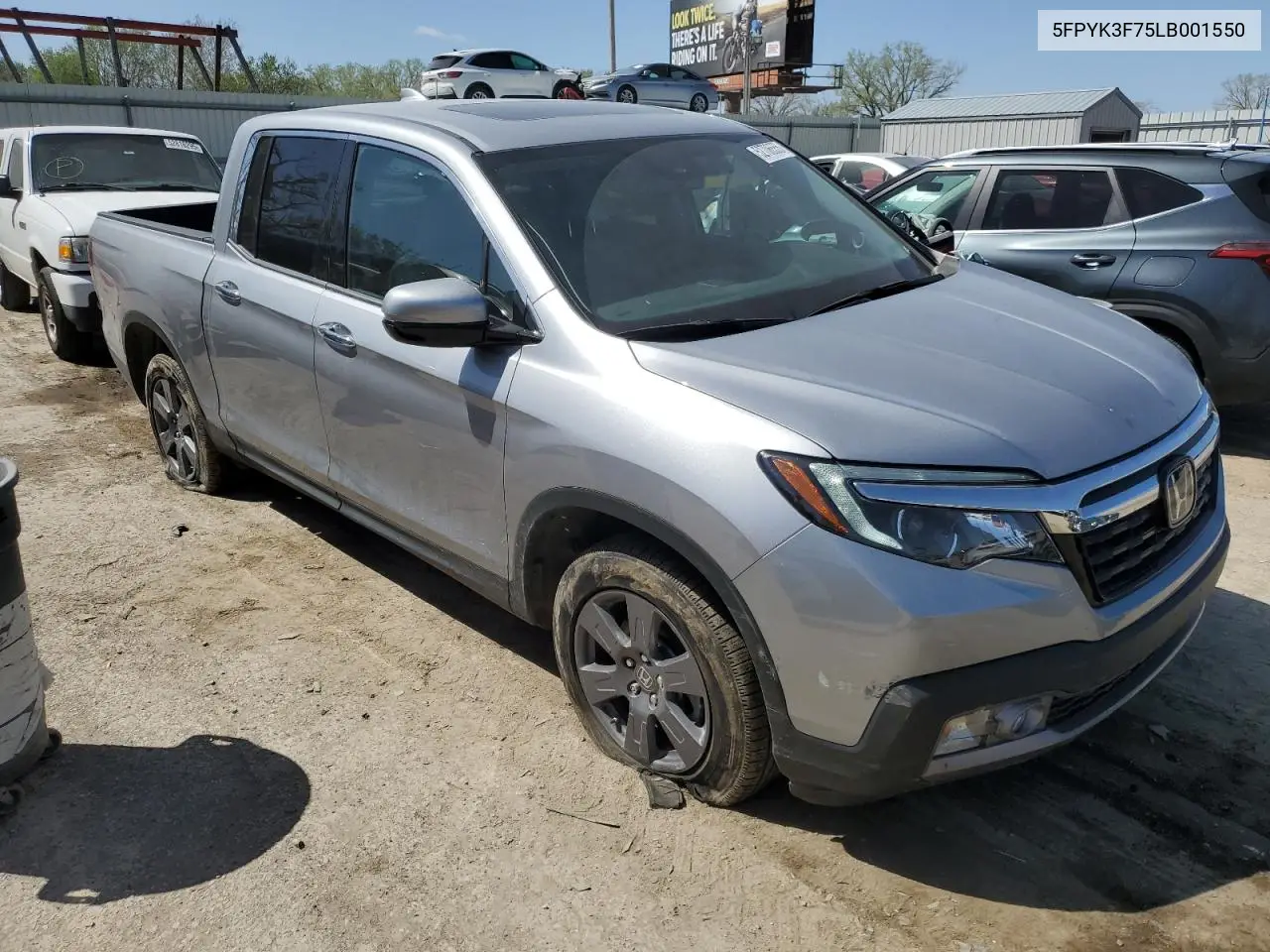 2020 Honda Ridgeline Rtl VIN: 5FPYK3F75LB001550 Lot: 52706555