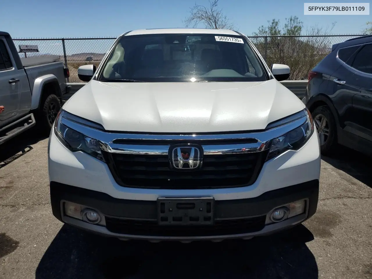 2020 Honda Ridgeline Rtl VIN: 5FPYK3F79LB011109 Lot: 56551735