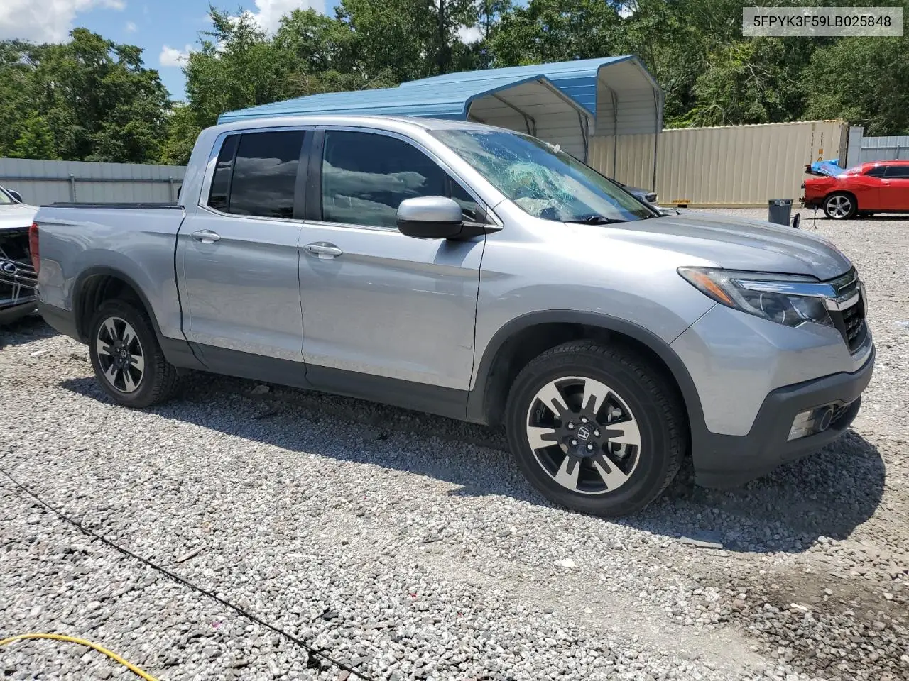 2020 Honda Ridgeline Rtl VIN: 5FPYK3F59LB025848 Lot: 61437425