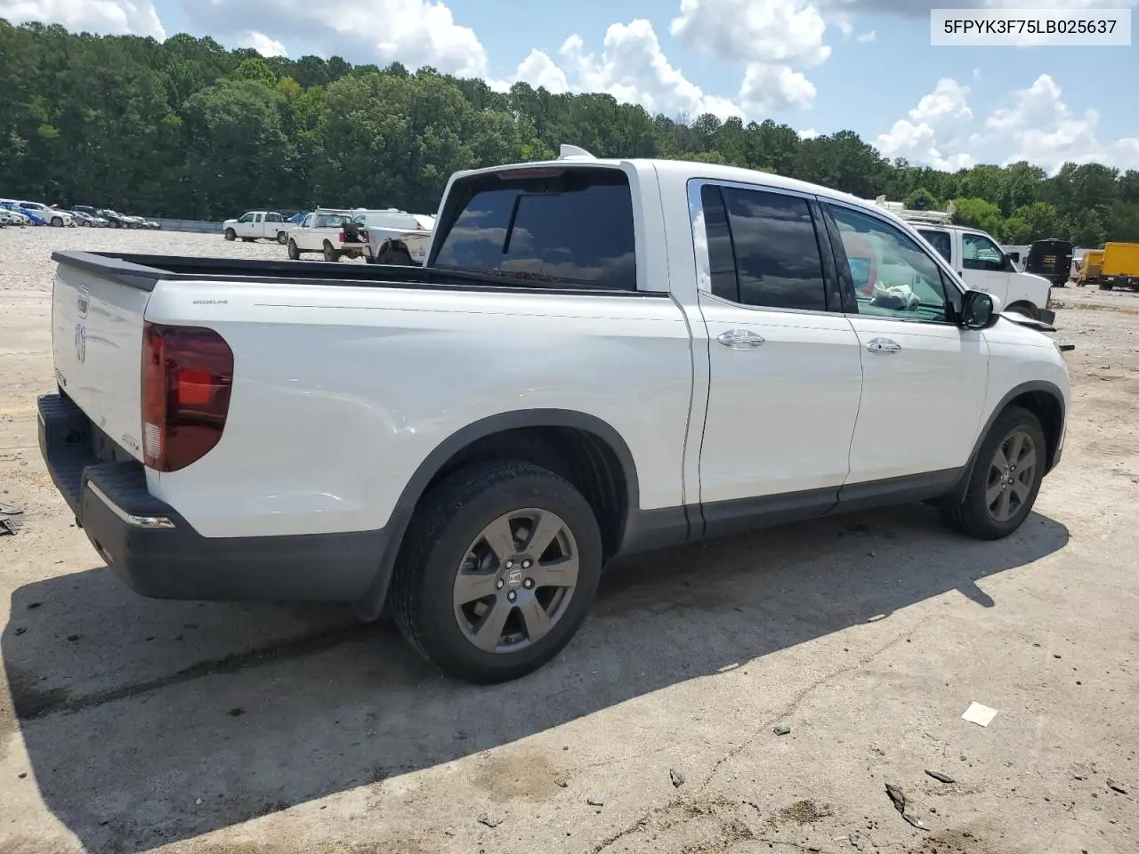 2020 Honda Ridgeline Rtl VIN: 5FPYK3F75LB025637 Lot: 61846715