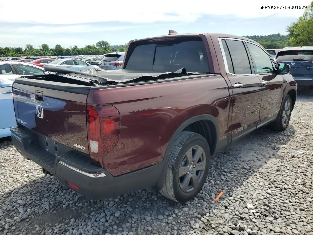 2020 Honda Ridgeline Rtl VIN: 5FPYK3F77LB001629 Lot: 64188665