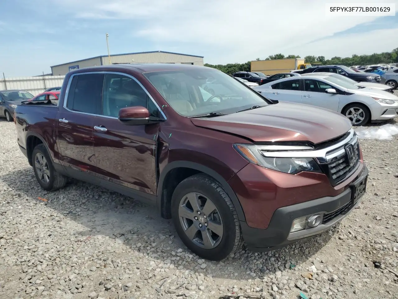 2020 Honda Ridgeline Rtl VIN: 5FPYK3F77LB001629 Lot: 64188665