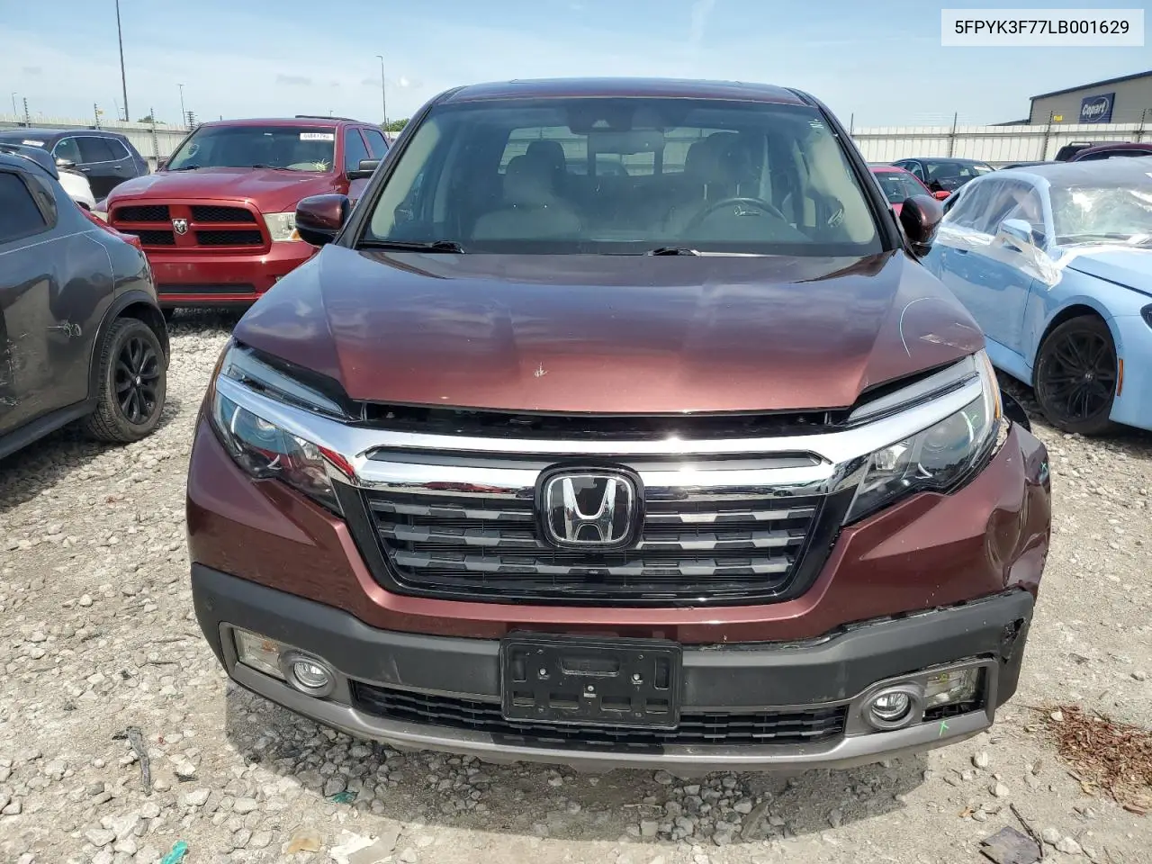 2020 Honda Ridgeline Rtl VIN: 5FPYK3F77LB001629 Lot: 64188665