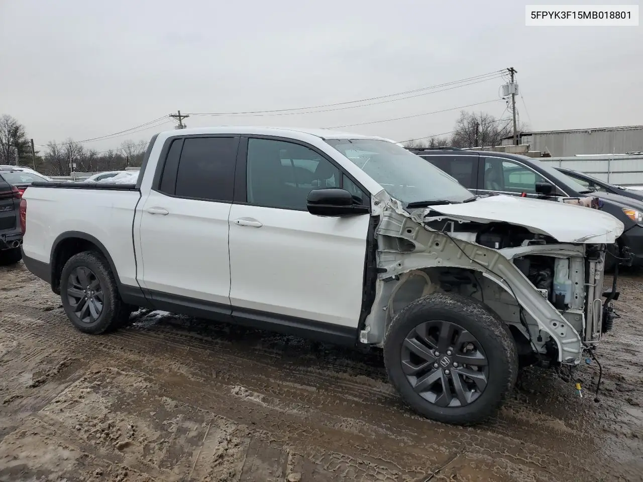 2021 Honda Ridgeline Sport VIN: 5FPYK3F15MB018801 Lot: 44907805