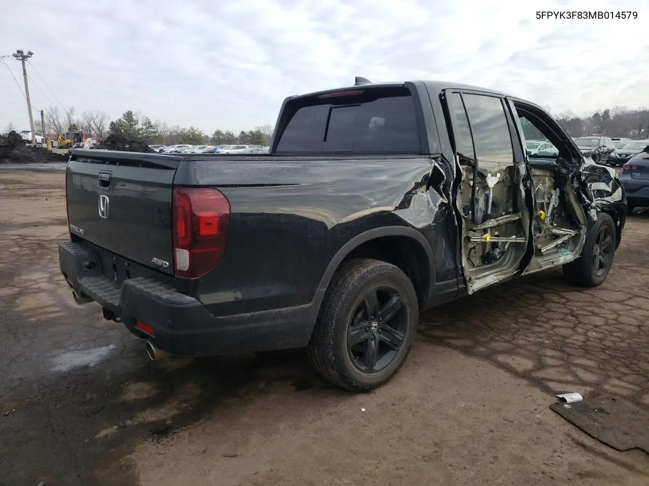 2021 Honda Ridgeline Black Edition VIN: 5FPYK3F83MB014579 Lot: 46446935