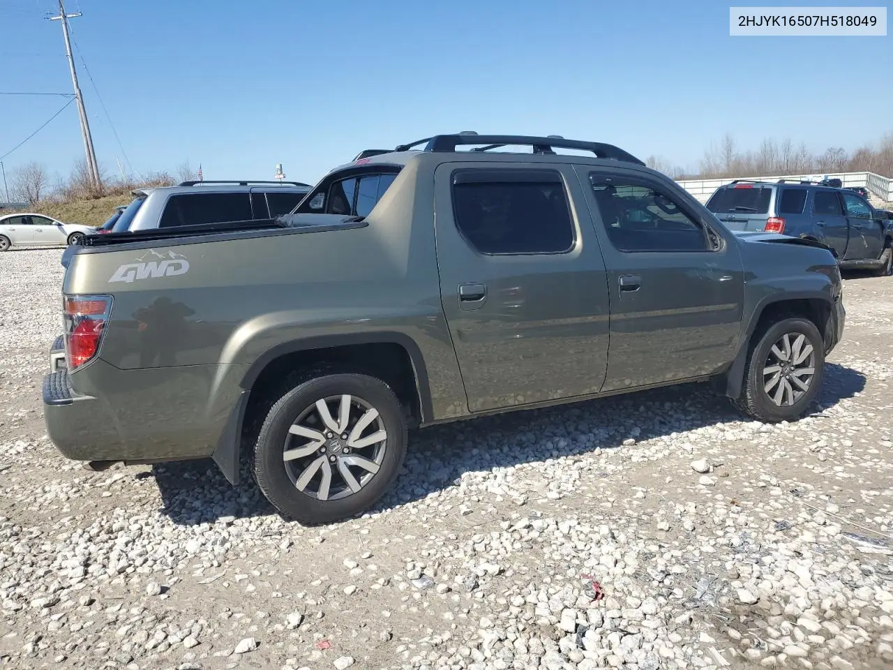 2007 Honda Ridgeline Rtl VIN: 2HJYK16507H518049 Lot: 50506725