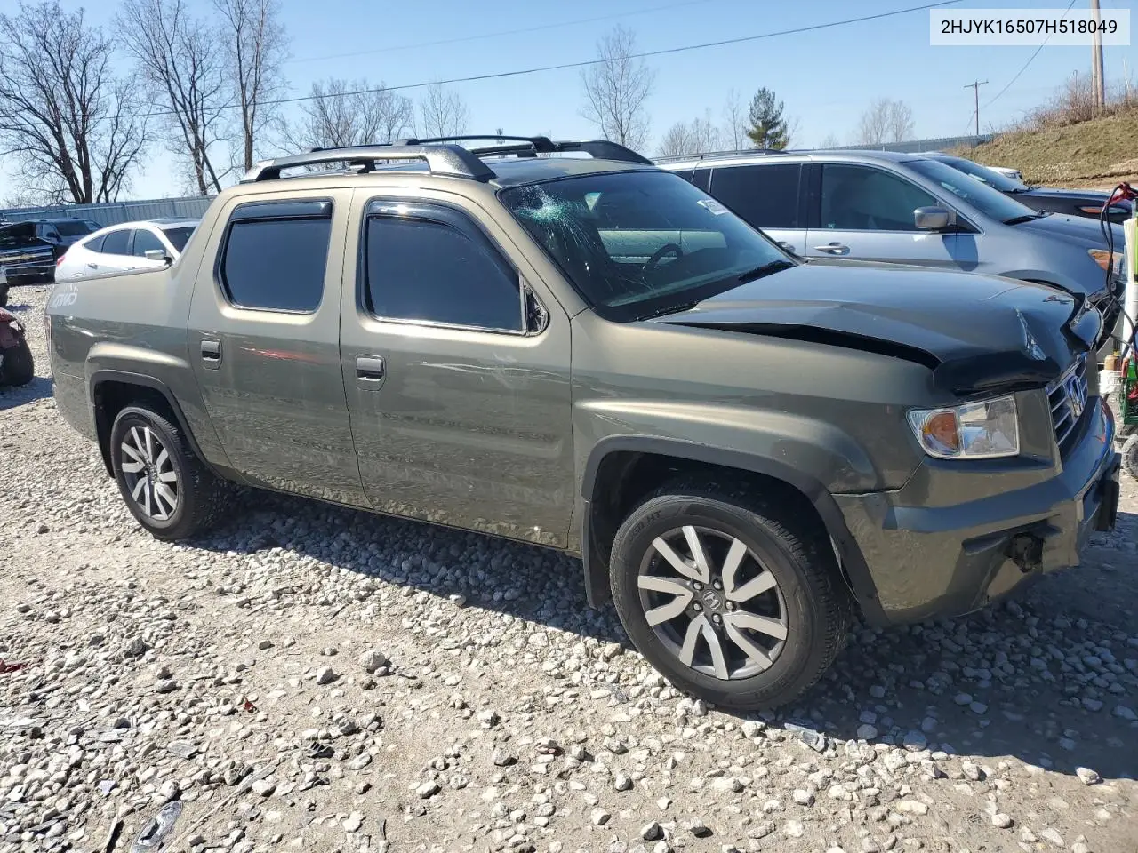 2007 Honda Ridgeline Rtl VIN: 2HJYK16507H518049 Lot: 50506725