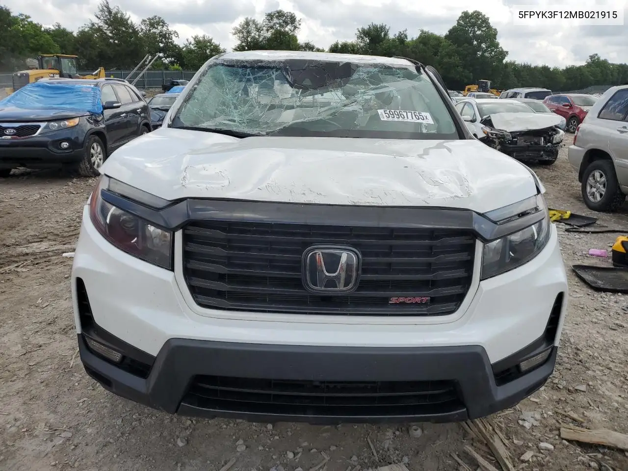 2021 Honda Ridgeline Sport VIN: 5FPYK3F12MB021915 Lot: 59967765