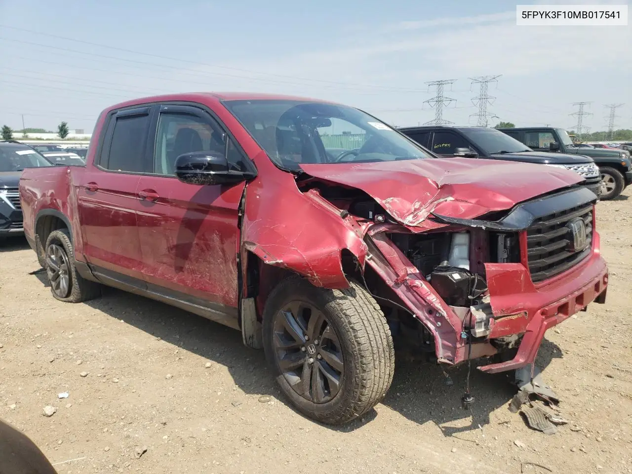 2021 Honda Ridgeline Sport VIN: 5FPYK3F10MB017541 Lot: 60257215