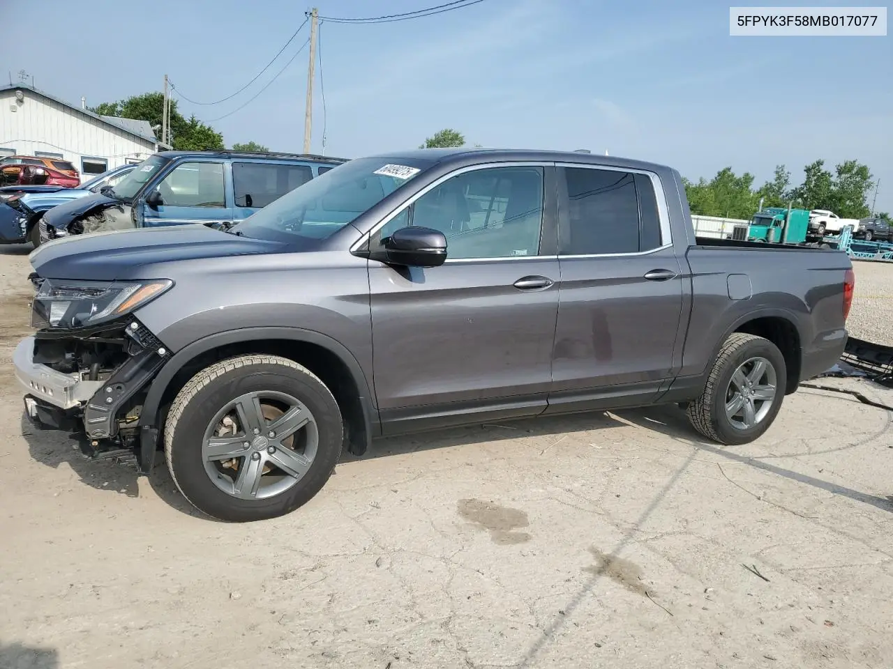 2021 Honda Ridgeline Rtl VIN: 5FPYK3F58MB017077 Lot: 60499275