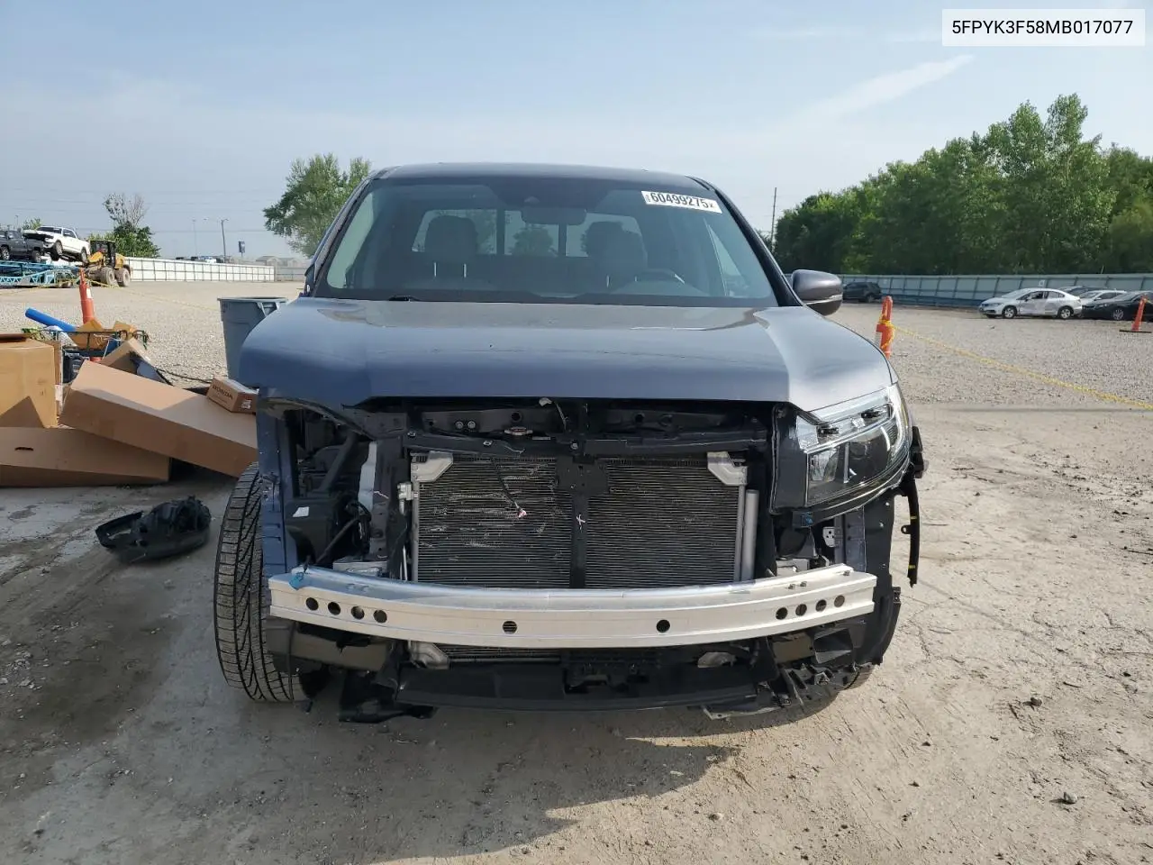 2021 Honda Ridgeline Rtl VIN: 5FPYK3F58MB017077 Lot: 60499275