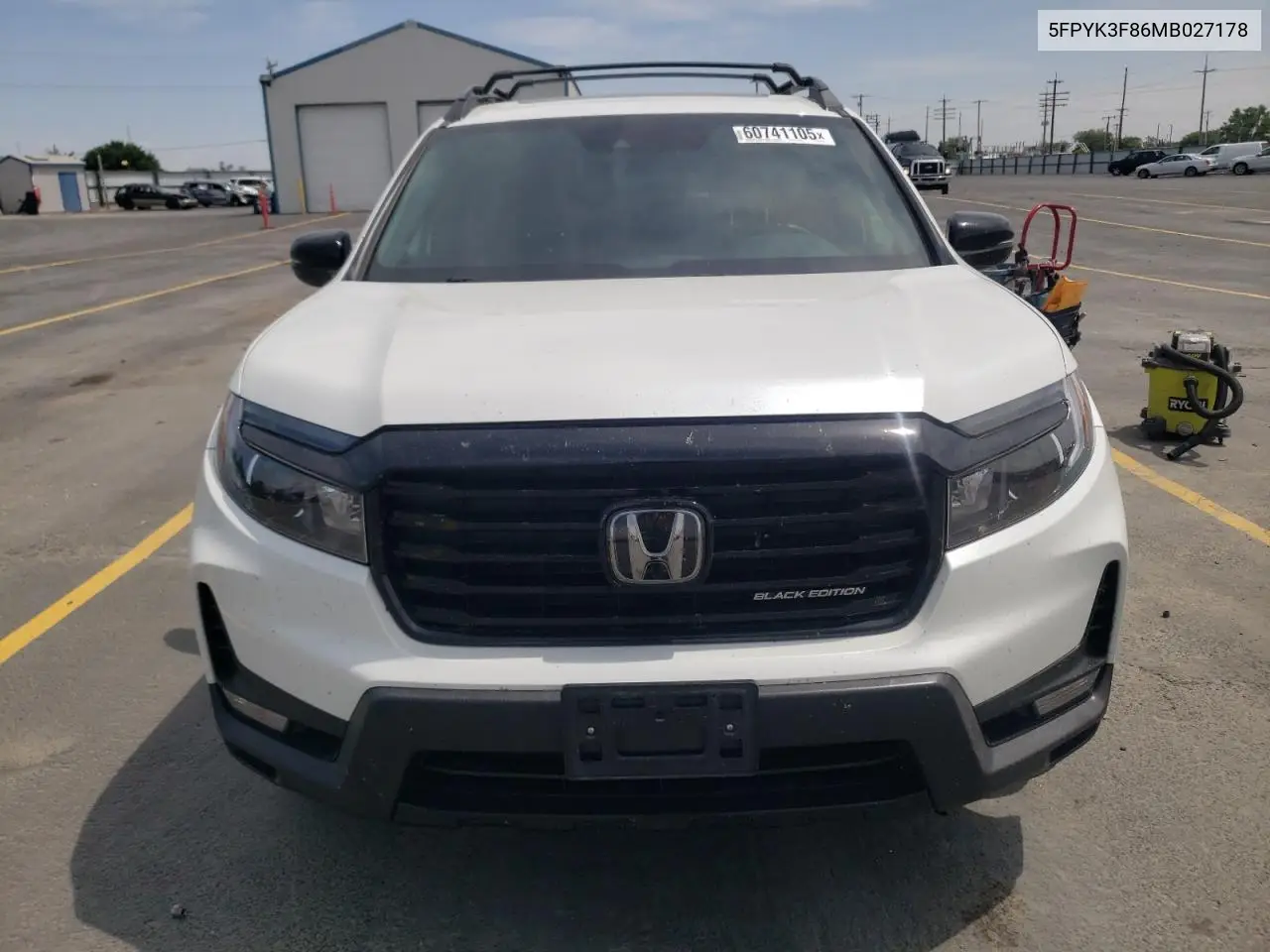 2021 Honda Ridgeline Black Edition VIN: 5FPYK3F86MB027178 Lot: 60741105
