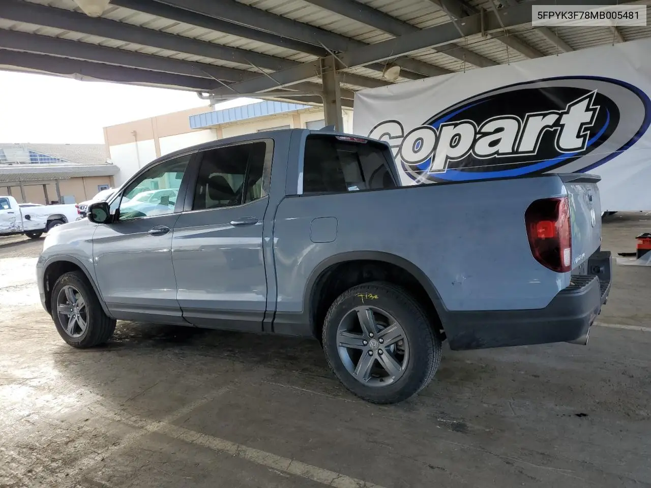 2021 Honda Ridgeline Rtl VIN: 5FPYK3F78MB005481 Lot: 60863205
